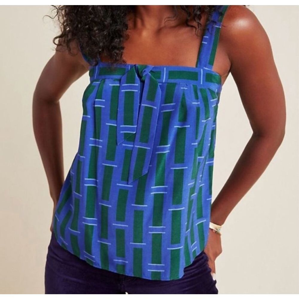 Anthropologie Corey Lynn Calter Large Blue Blouse NWT
